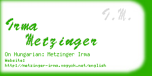 irma metzinger business card